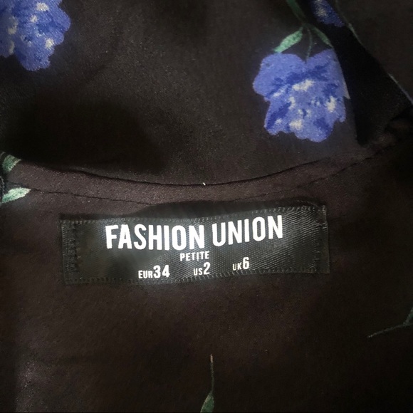 Fashion Union Blue Floral Jumpsuit - Picture 4 of 4